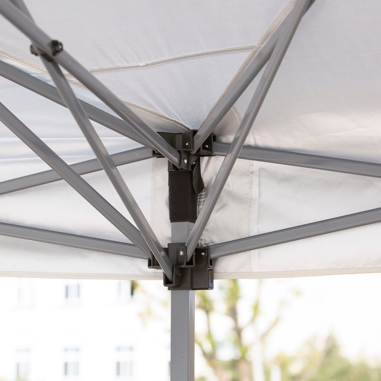 Outdoor Pop-Up Gazebo, Creme White, Steel & Mesh, 6x3m