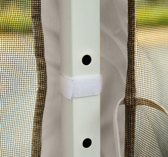 Collapsible Gazebo tent with side walls, Carry bag, 3x3M Beige