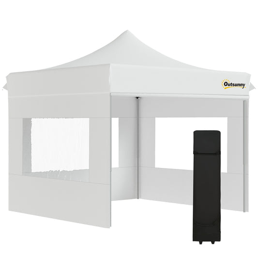White pop-up garden tent, waterproof, 300 x 300 cm