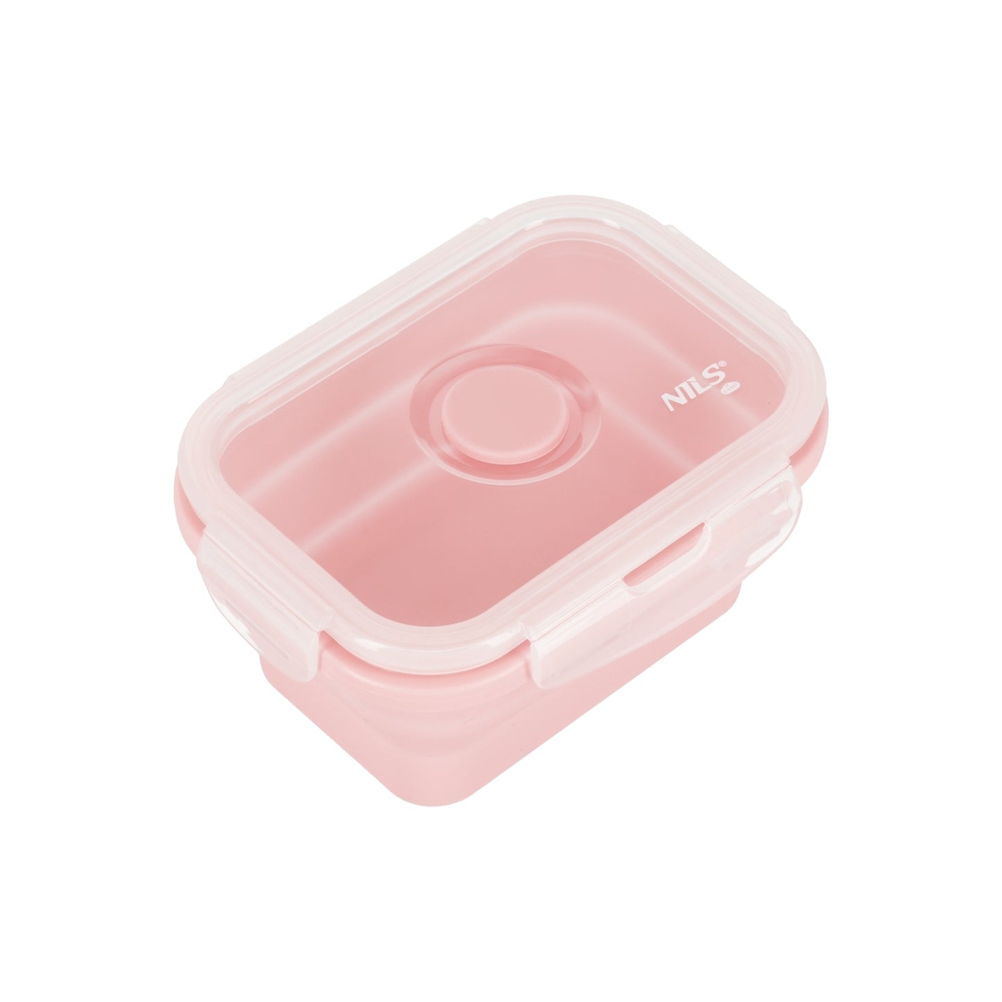 Folding Lunch Box, Pink, 355ml, Portable Container
