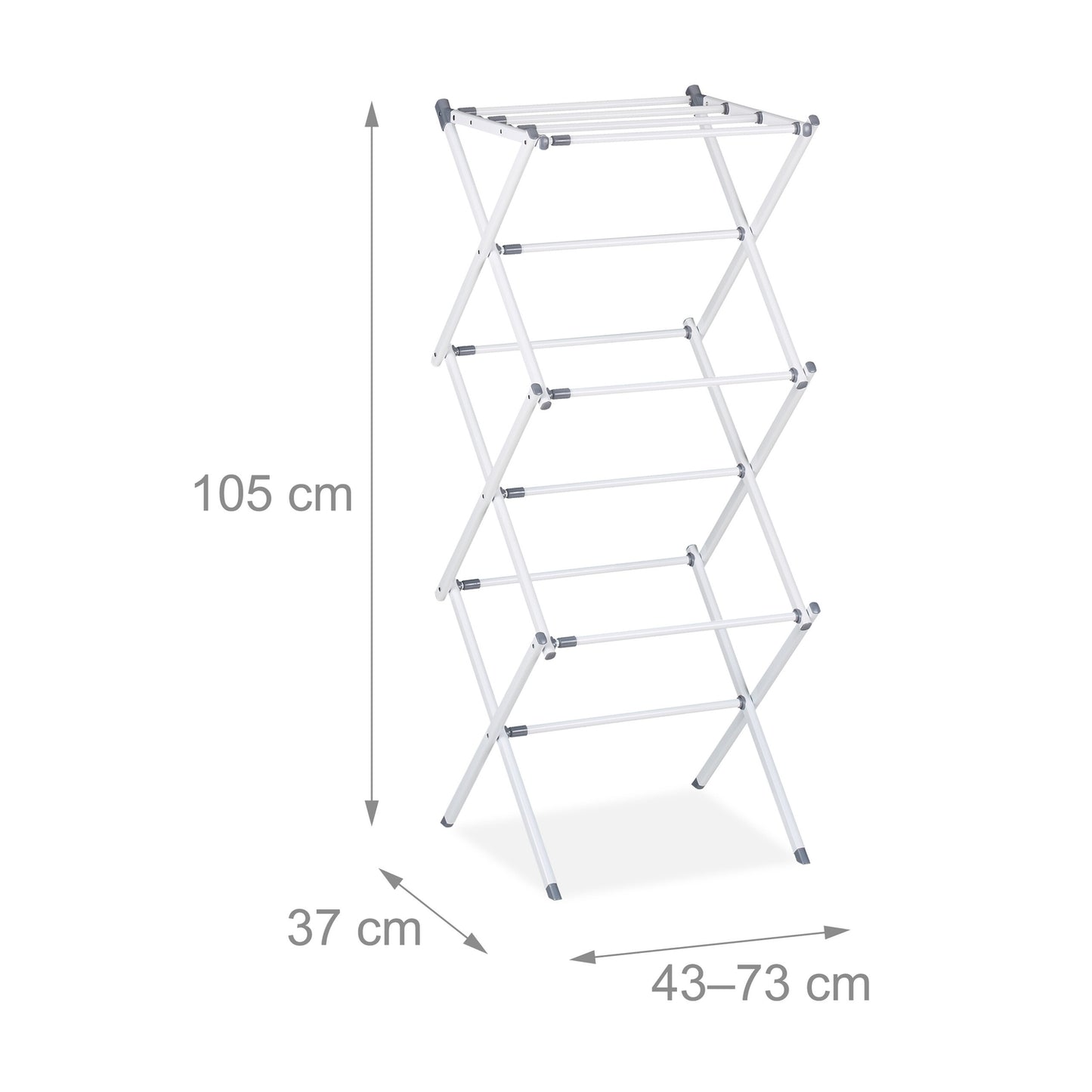 Folding Metal Laundry Rack – Space-Saving Vertical Dryer