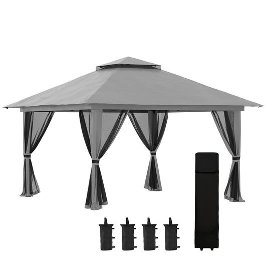 Pop-up 4x4M garden pavilion with UV protection and mesh walls