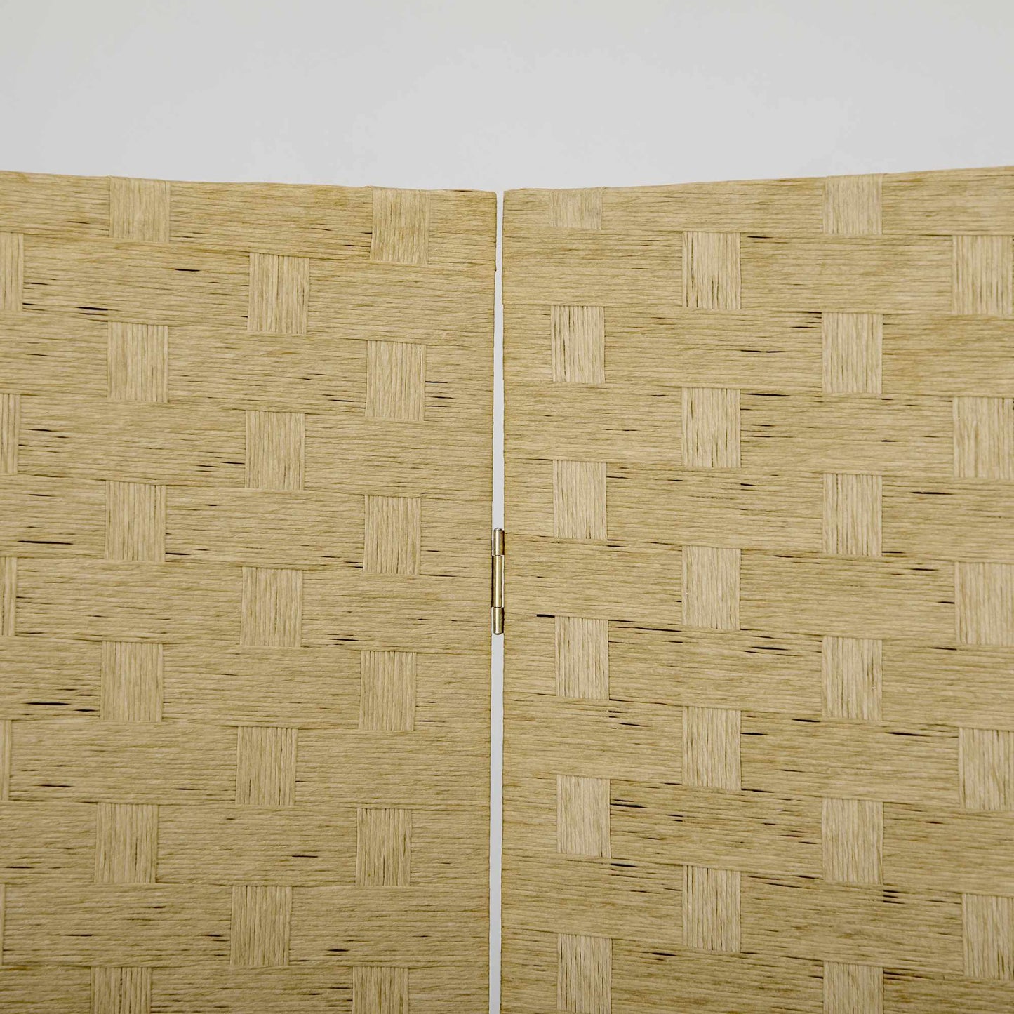 Folding Room Divider, Brown Wood Frame, 4 Panels