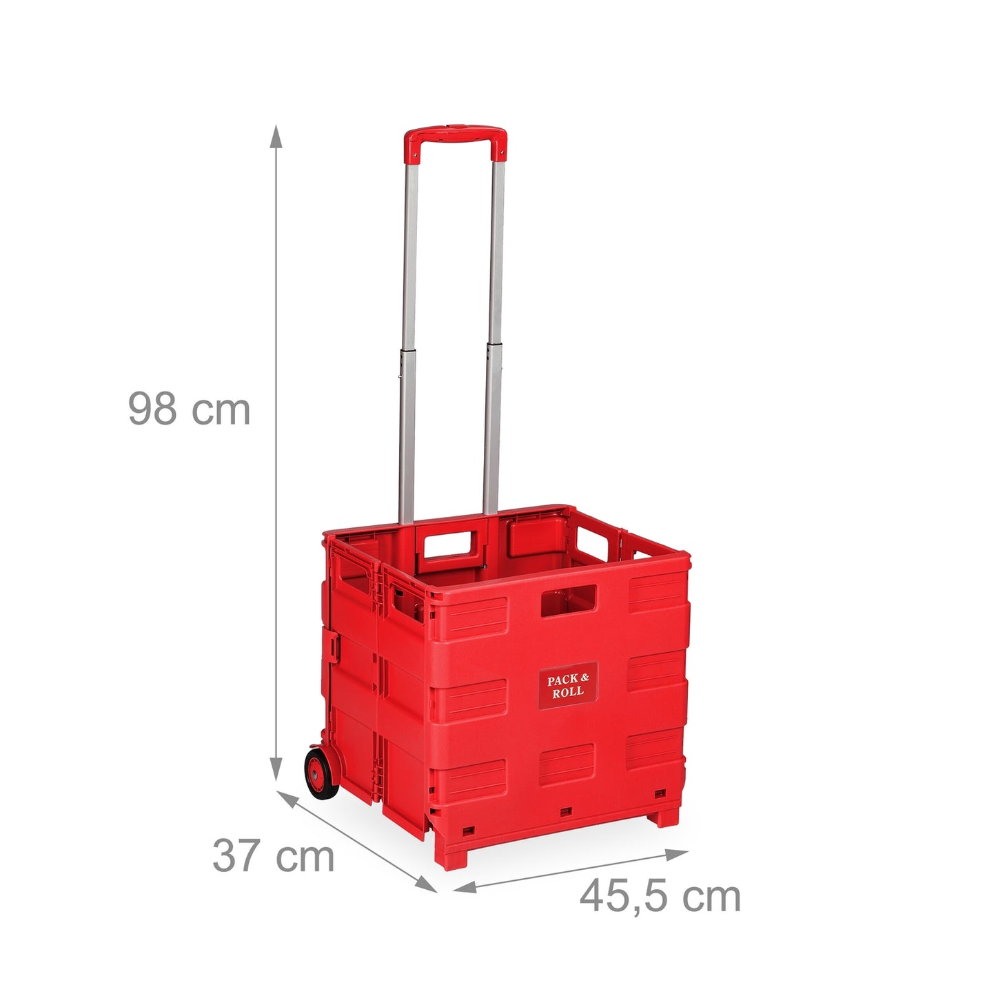 Folding Shopping Trolley with Telescopic Handle, 35kg Capacity
