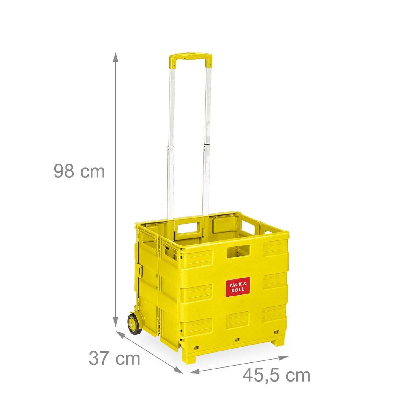 Folding Shopping Trolley with Telescopic Handle, 35 kg Capacity