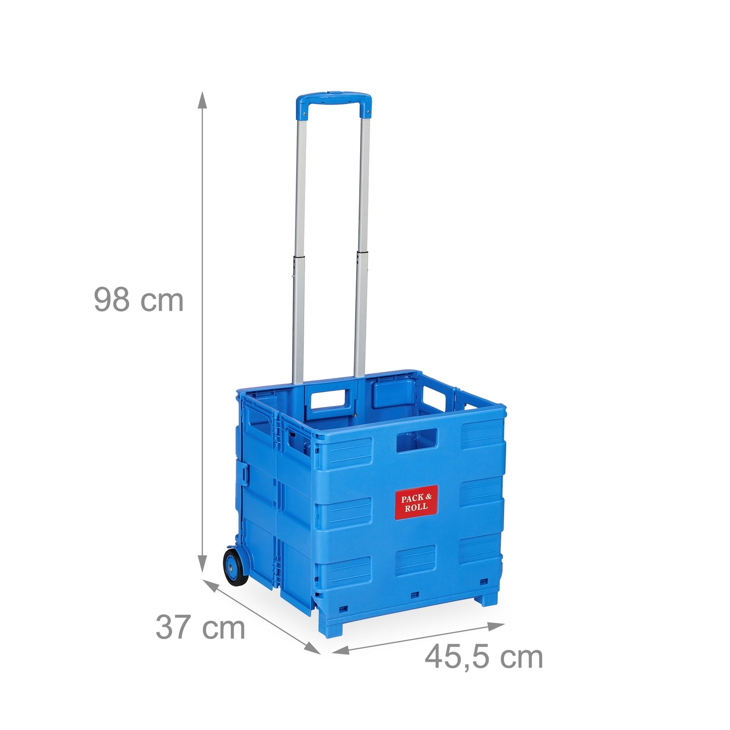 Folding Shopping Trolley with Telescopic Handle, 35kg Capacity