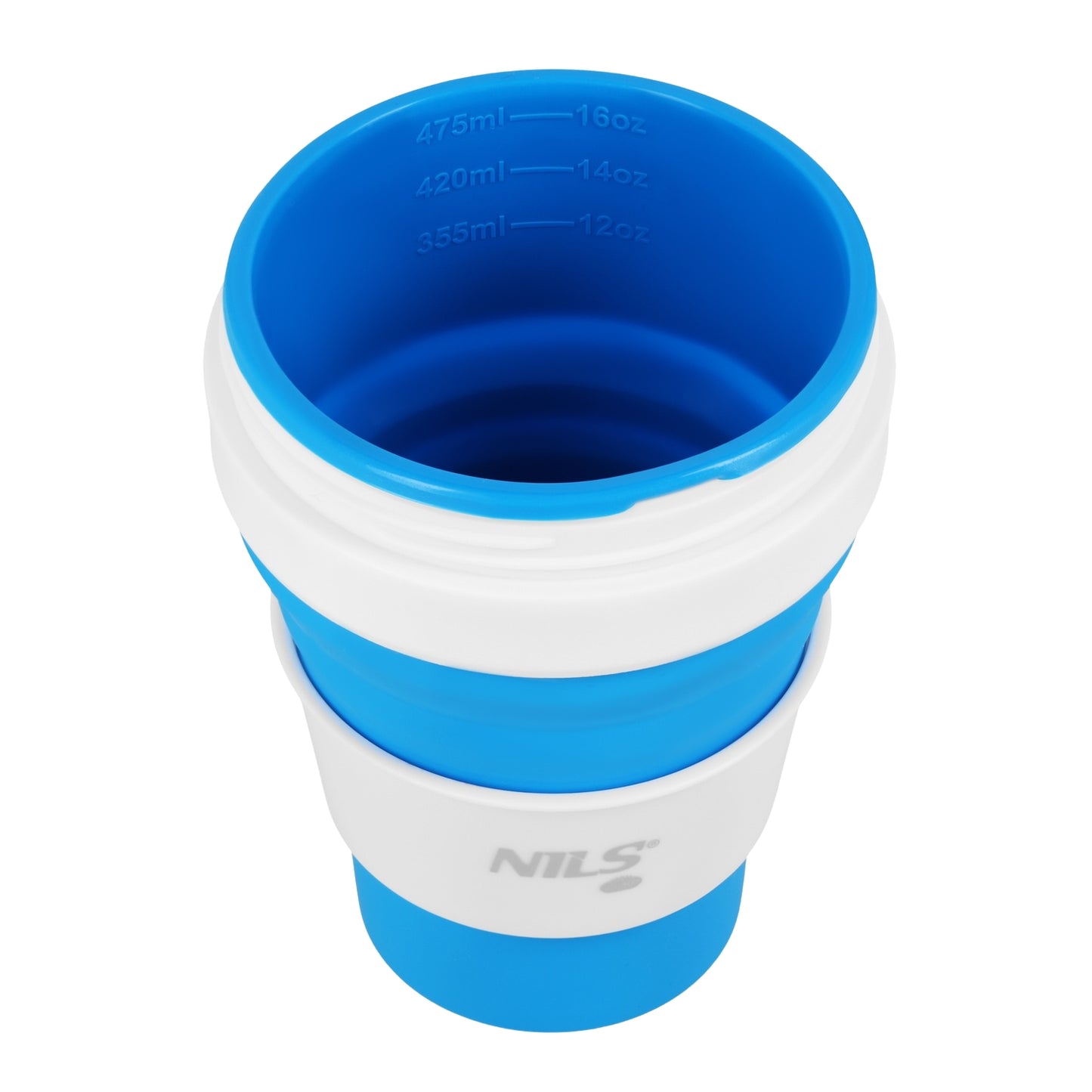 Folding Silicone Cup, 475ml, Blue