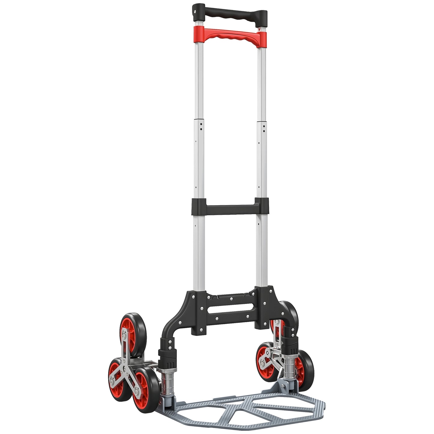 Folding Stair Climber Trolley, 6-Wheel, 70kg Capacity, Red