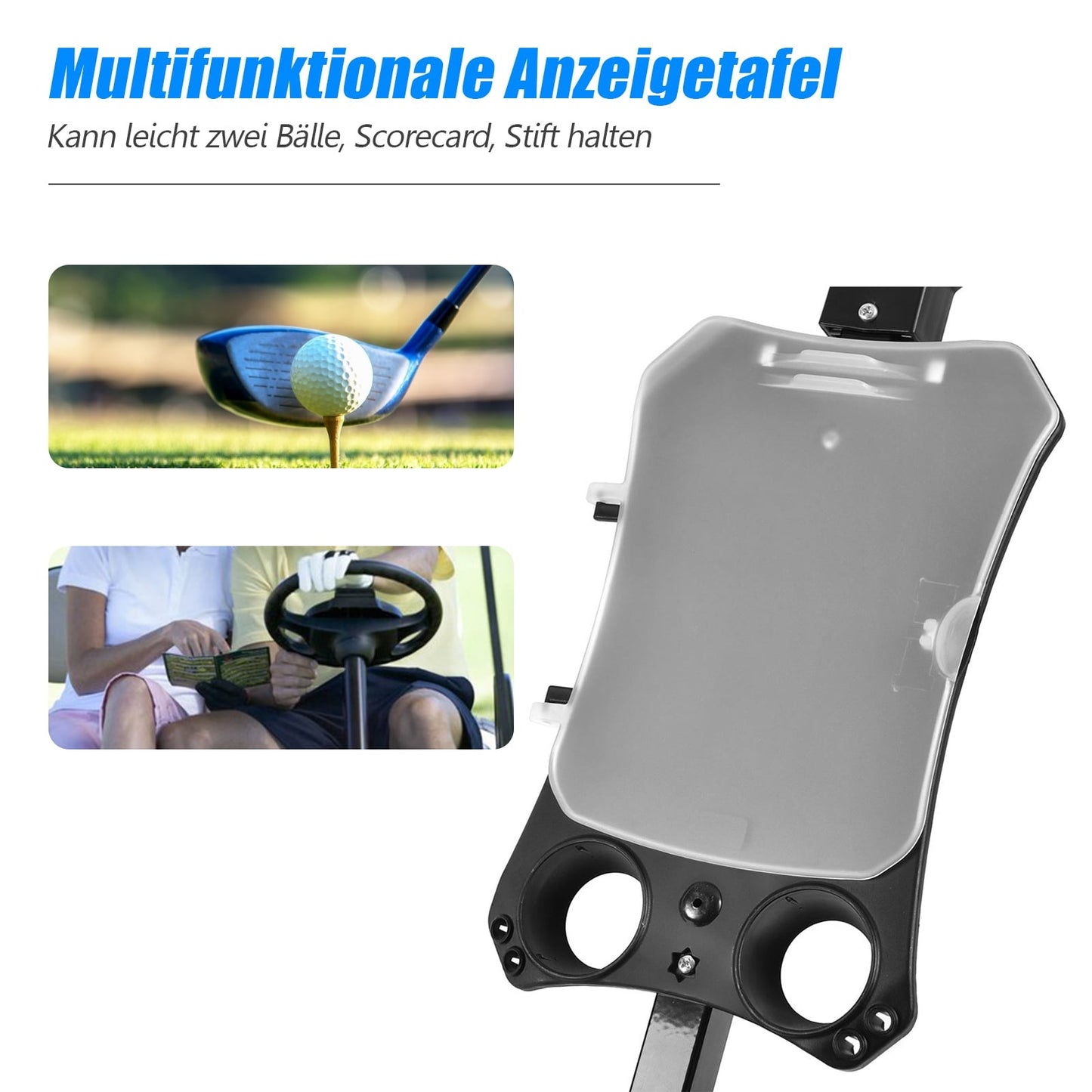 Folding Steel Golf Trolley with Scorecard Holder, 2 Wheels