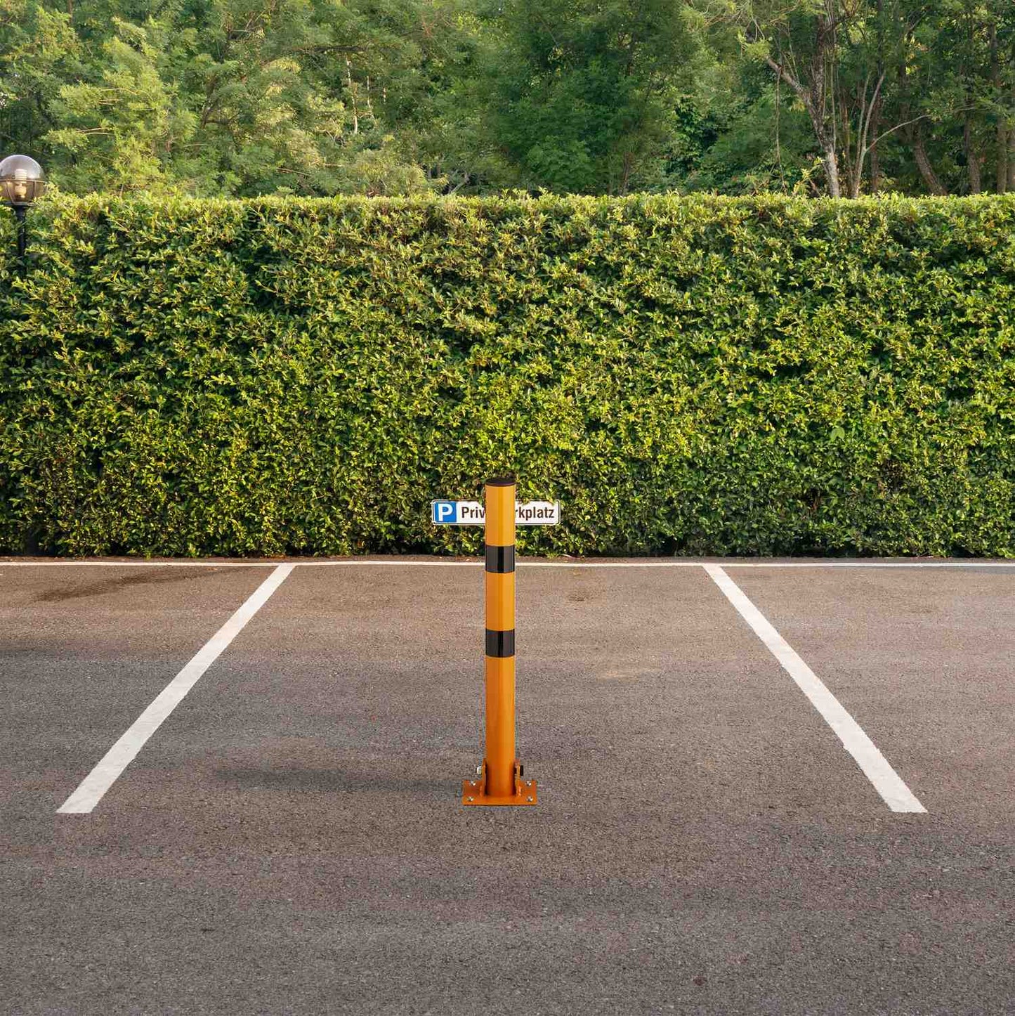 Folding Steel Parking Barrier Post, High Visibility
