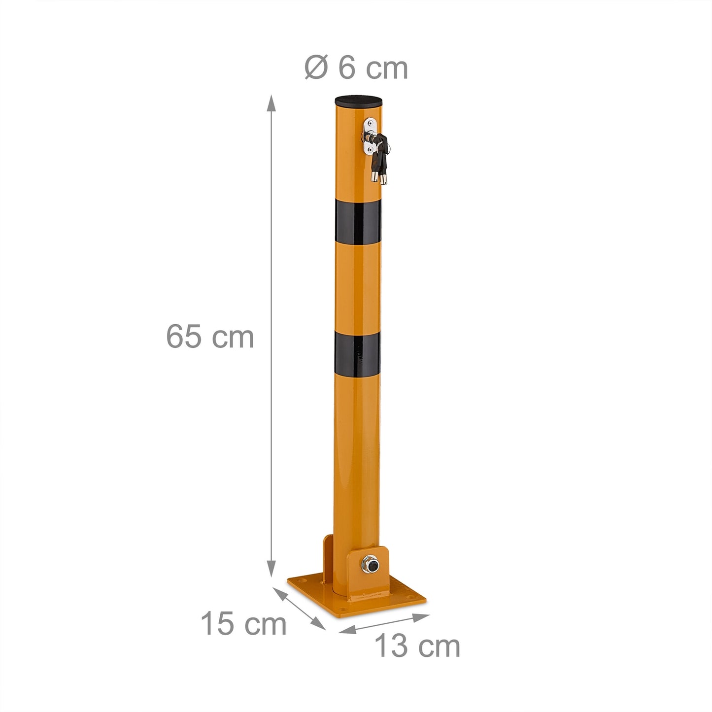 Folding Steel Parking Barrier Post, High Visibility