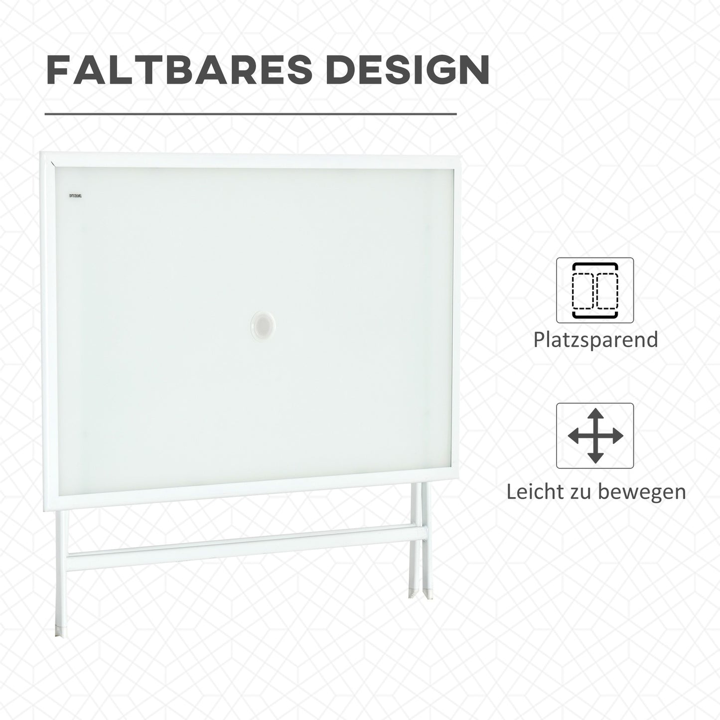 Metal folding table with umbrella hole - 110x70x70cm