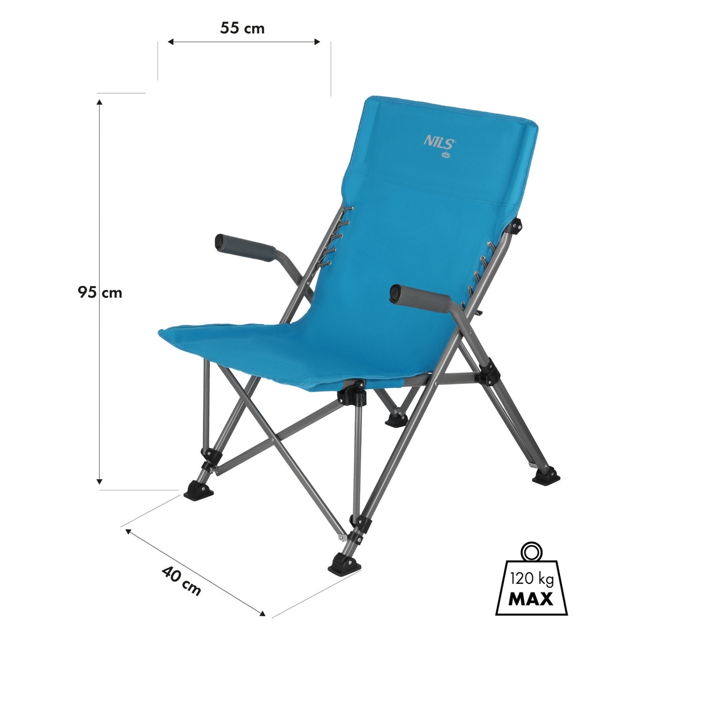 Folding Tourist Chair, Blue, Compact and Portable