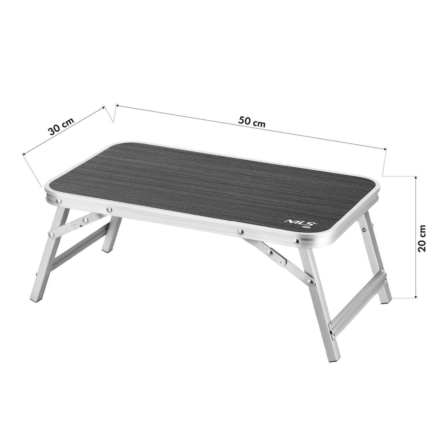 Folding Tourist Table, Low 50x30x20 cm, Grey