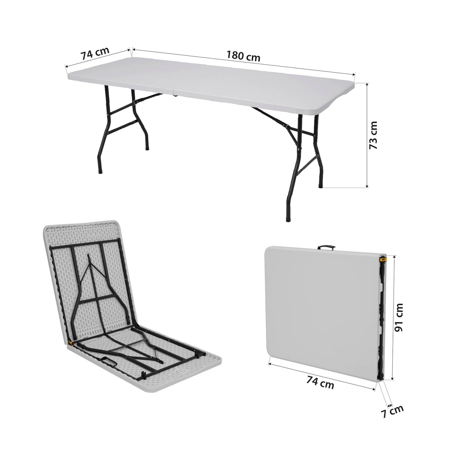 Folding Tourist Table, White, Compact and Portable