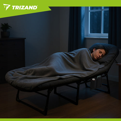 Folding Travel Bed with Mattress, 150kg Capacity