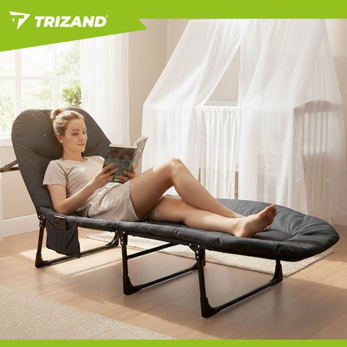 Folding Travel Bed with Mattress, 150kg Capacity