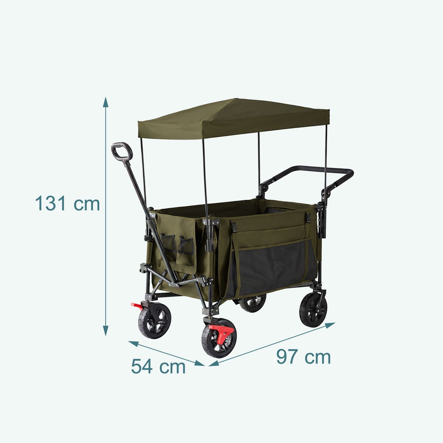 Folding Trolley with Canopy, 200L Capacity, 150kg Load
