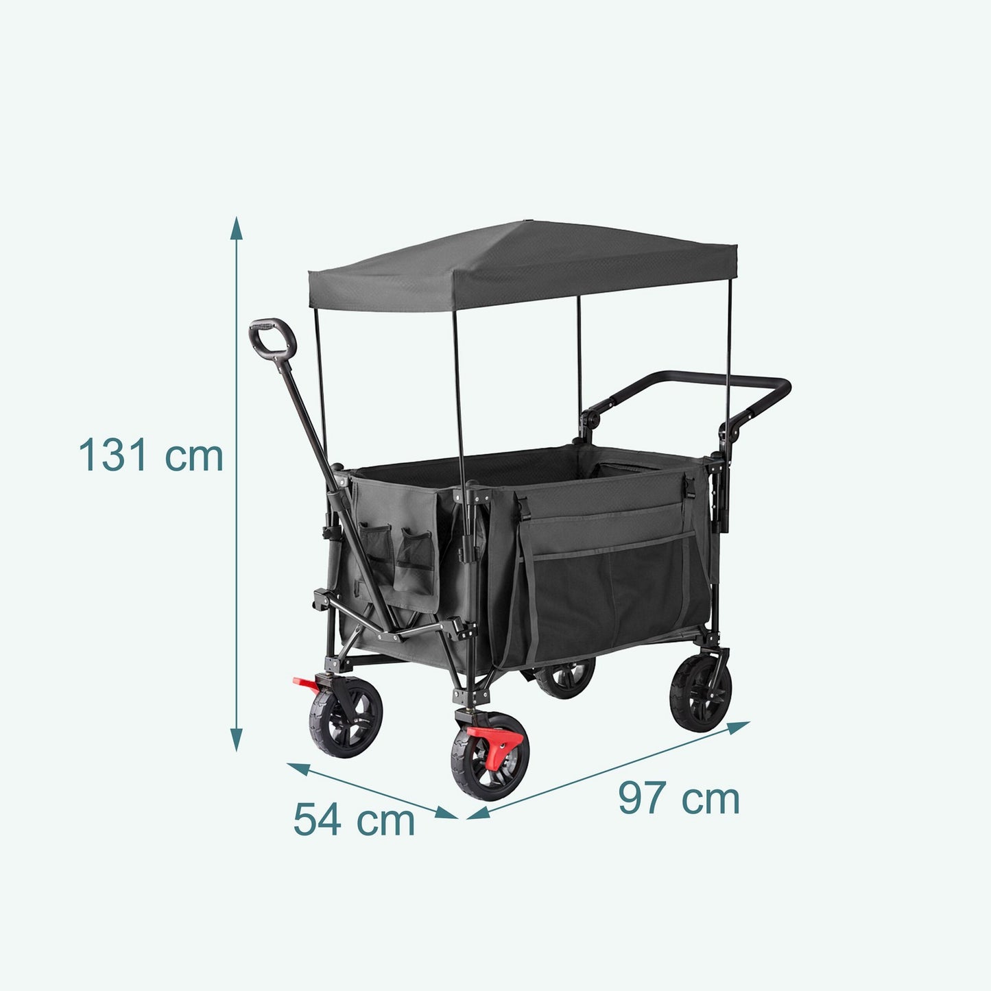 Folding Trolley with Roof, 200L Capacity, 150kg Load