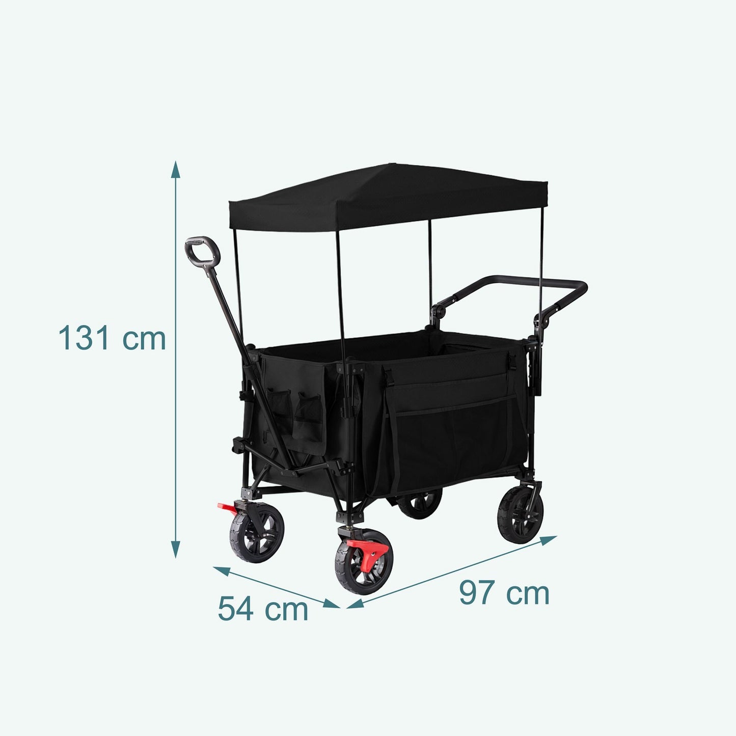 Folding Trolley with Roof, 200L Capacity, 150kg Load