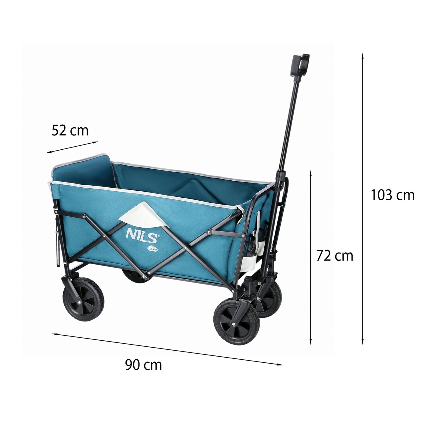 Folding Wagon, Green-Gray, 125L Capacity