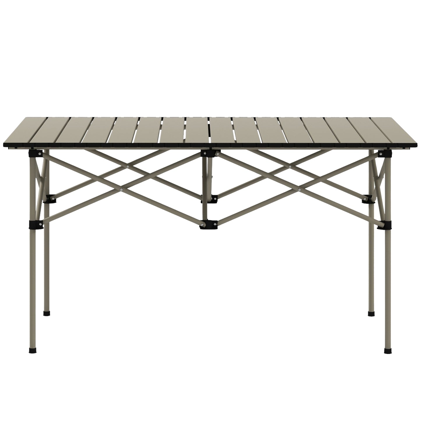 Folding aluminum camping table - light, 95 x 55 cm, khaki