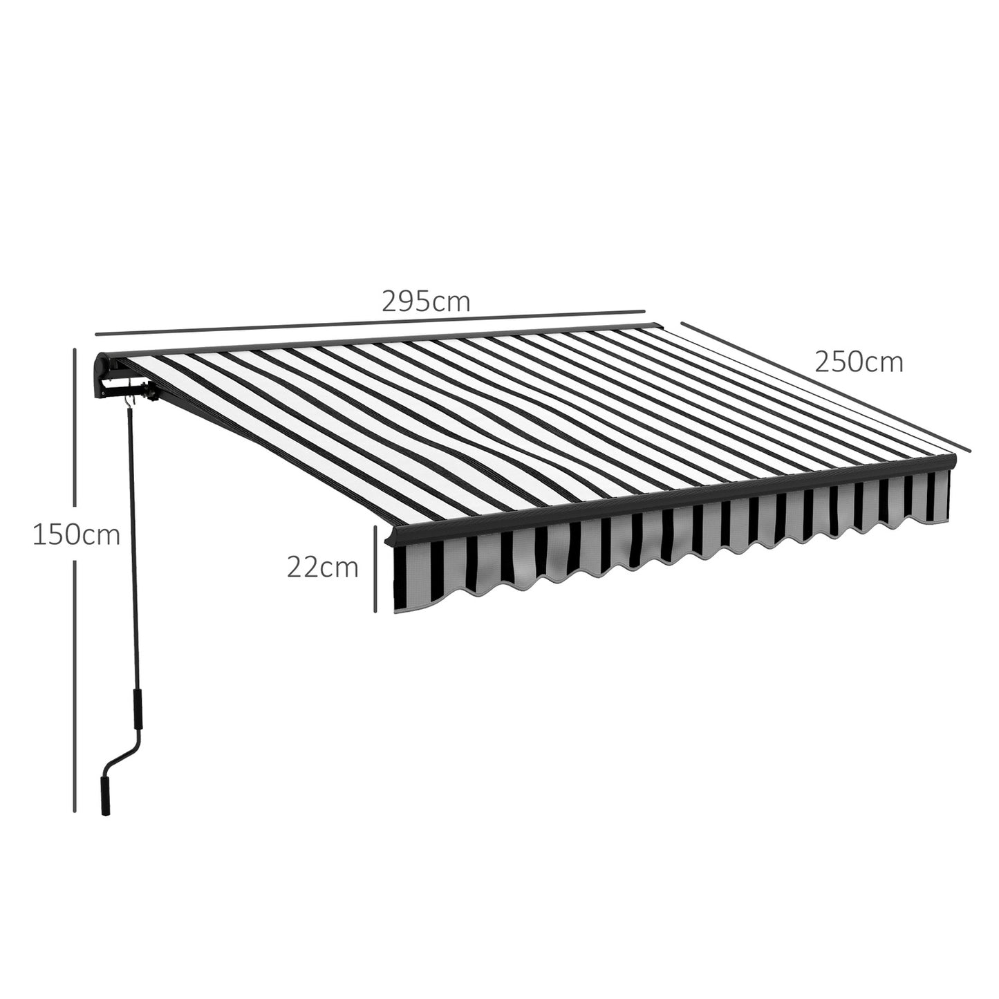 Electric folding arm awning with UV protection, 295x250 cm