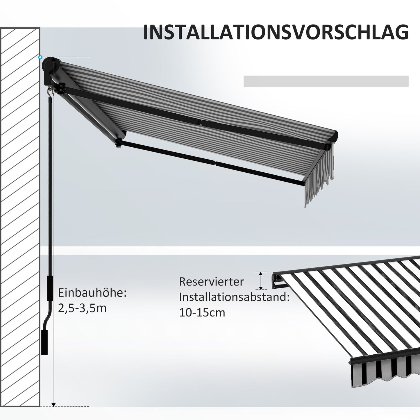Electric folding arm awning with UV protection, 295x250 cm
