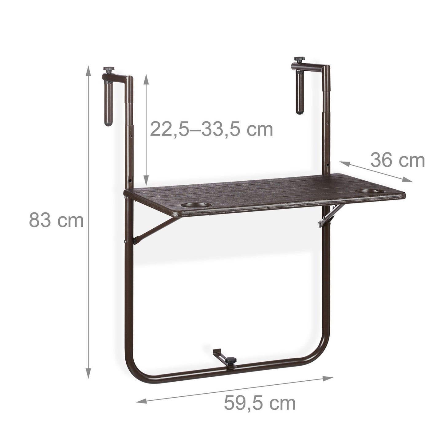 Folding balcony table