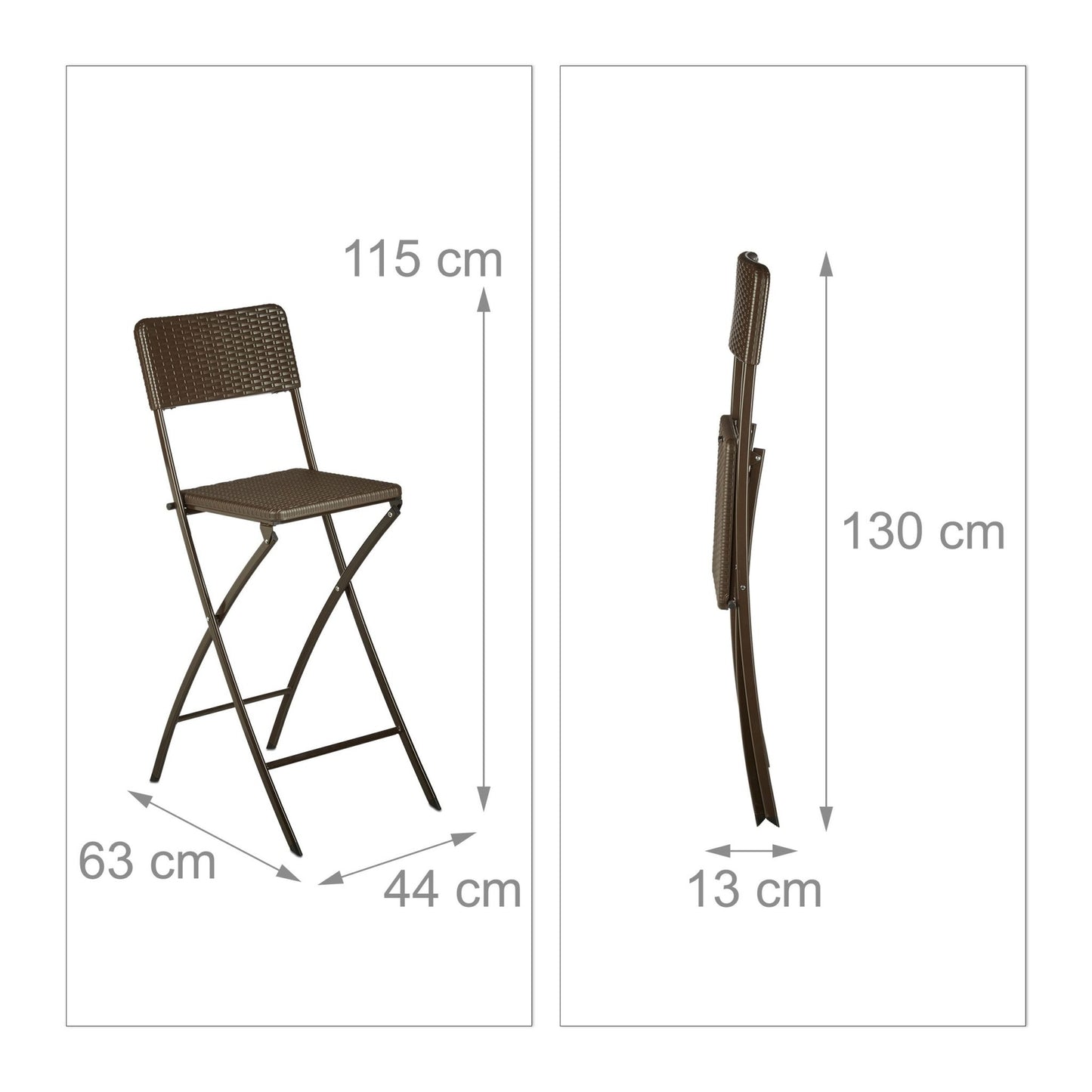 Folding barstool BASTIAN set of 2