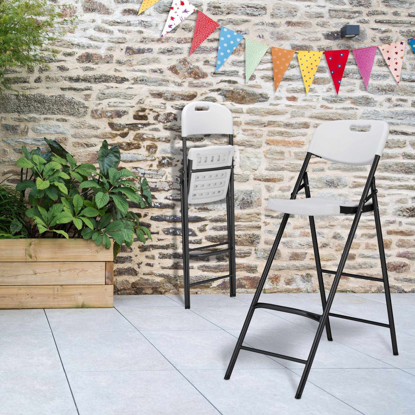 Folding bar stool set of 2