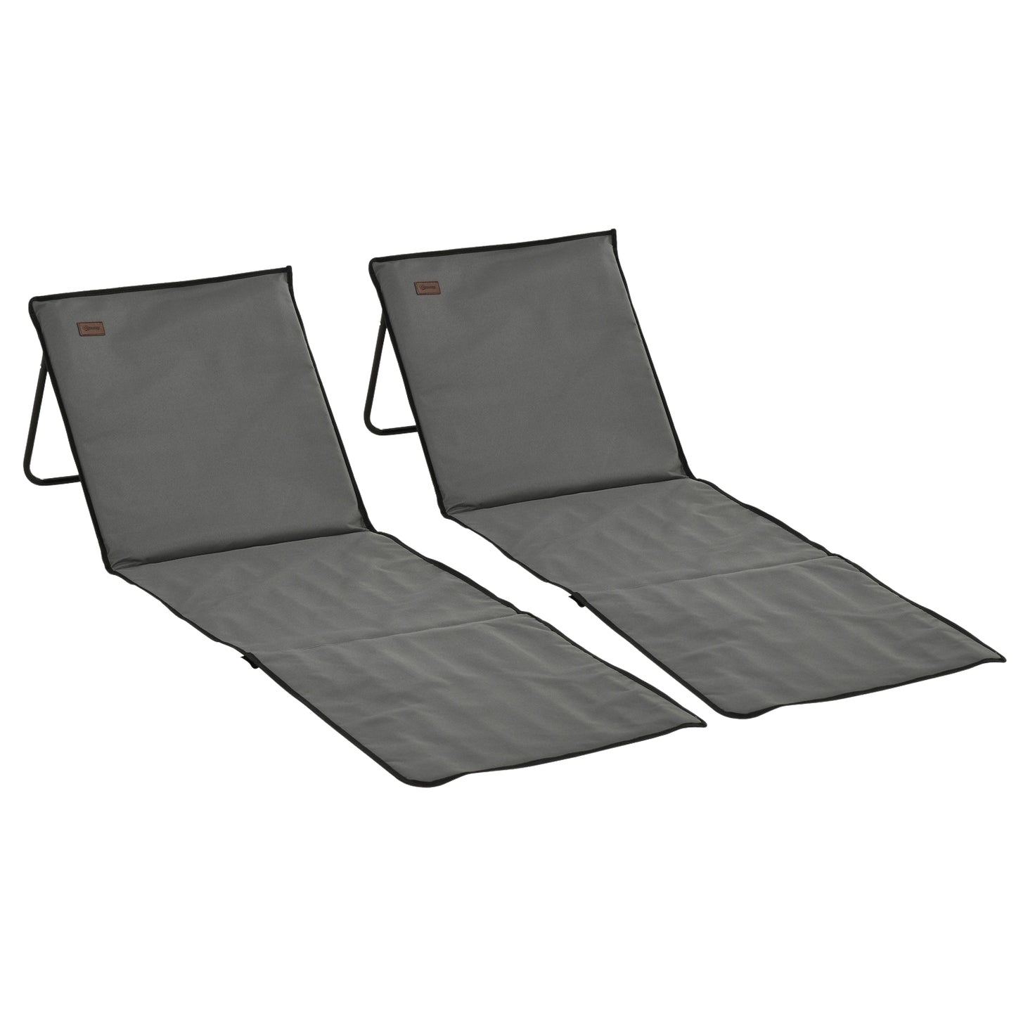 Folding beach chair set, adjustable, with carry bag