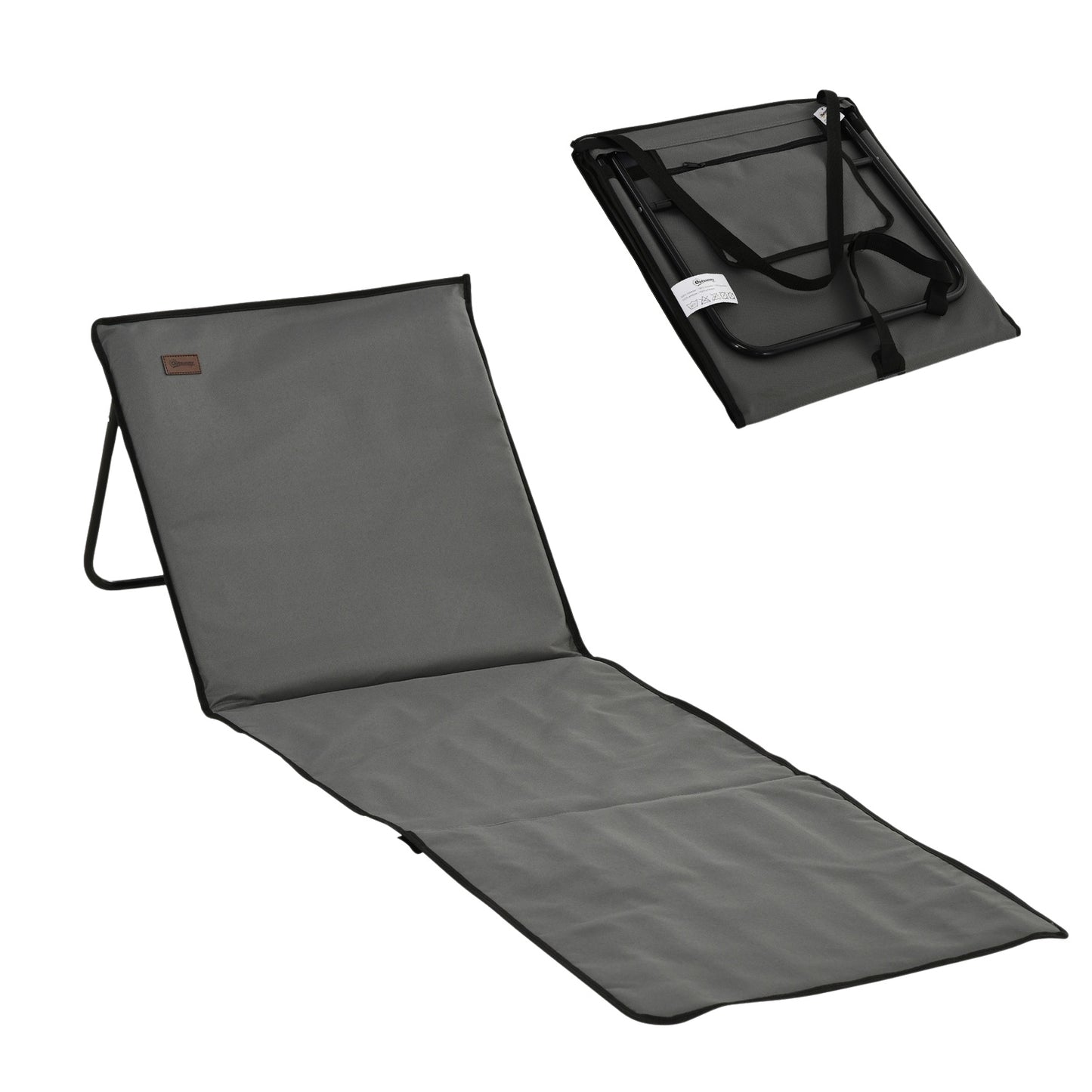 Folding beach chair set, adjustable, with carry bag