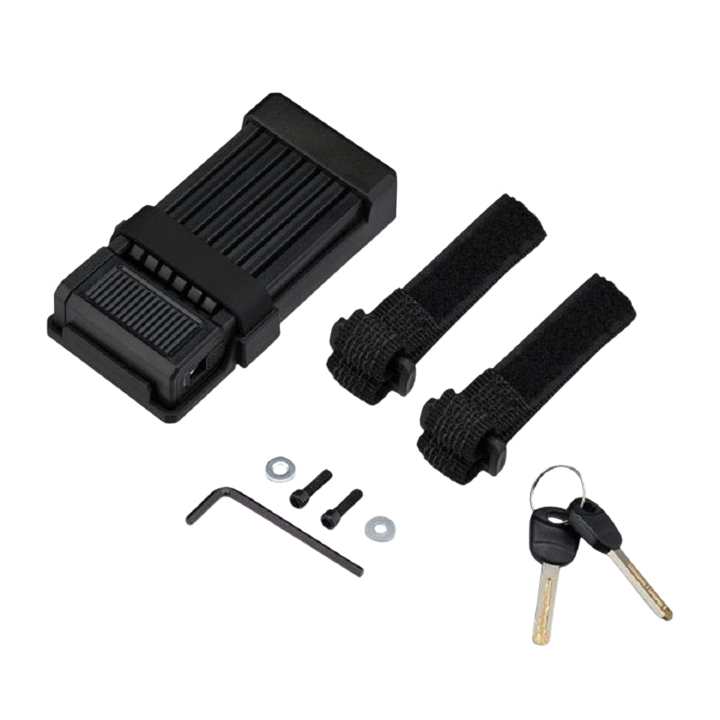 Folding bicycle lock with key