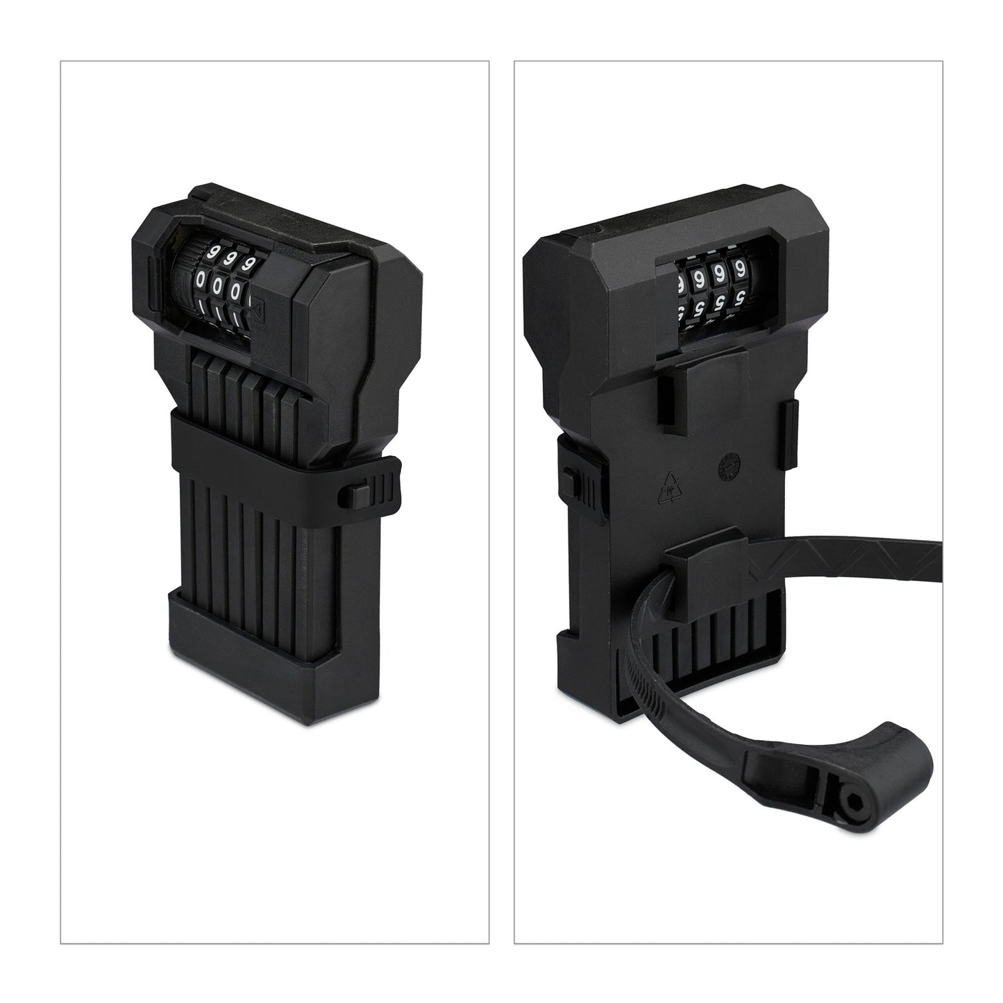 Folding bike lock with combination lock