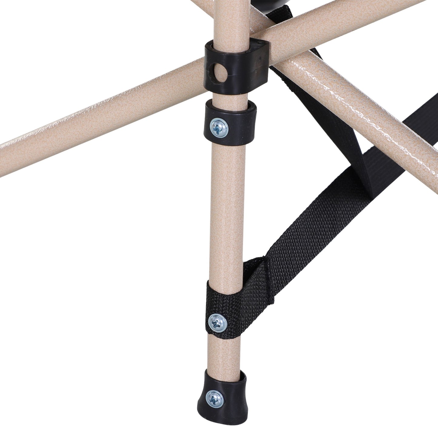 Folding camping bed with carry bag - Steel frame, green