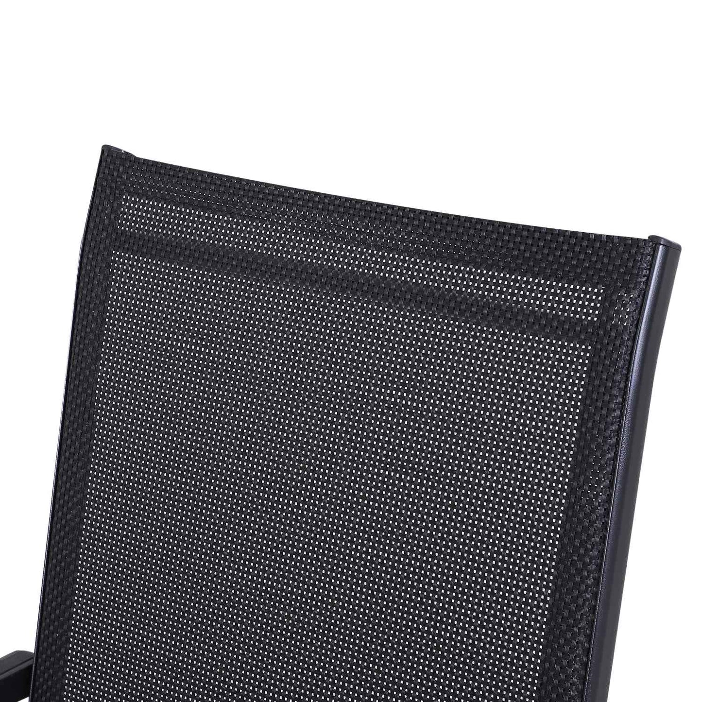 Folding camping chairs Set of 2 with armrests, black metal