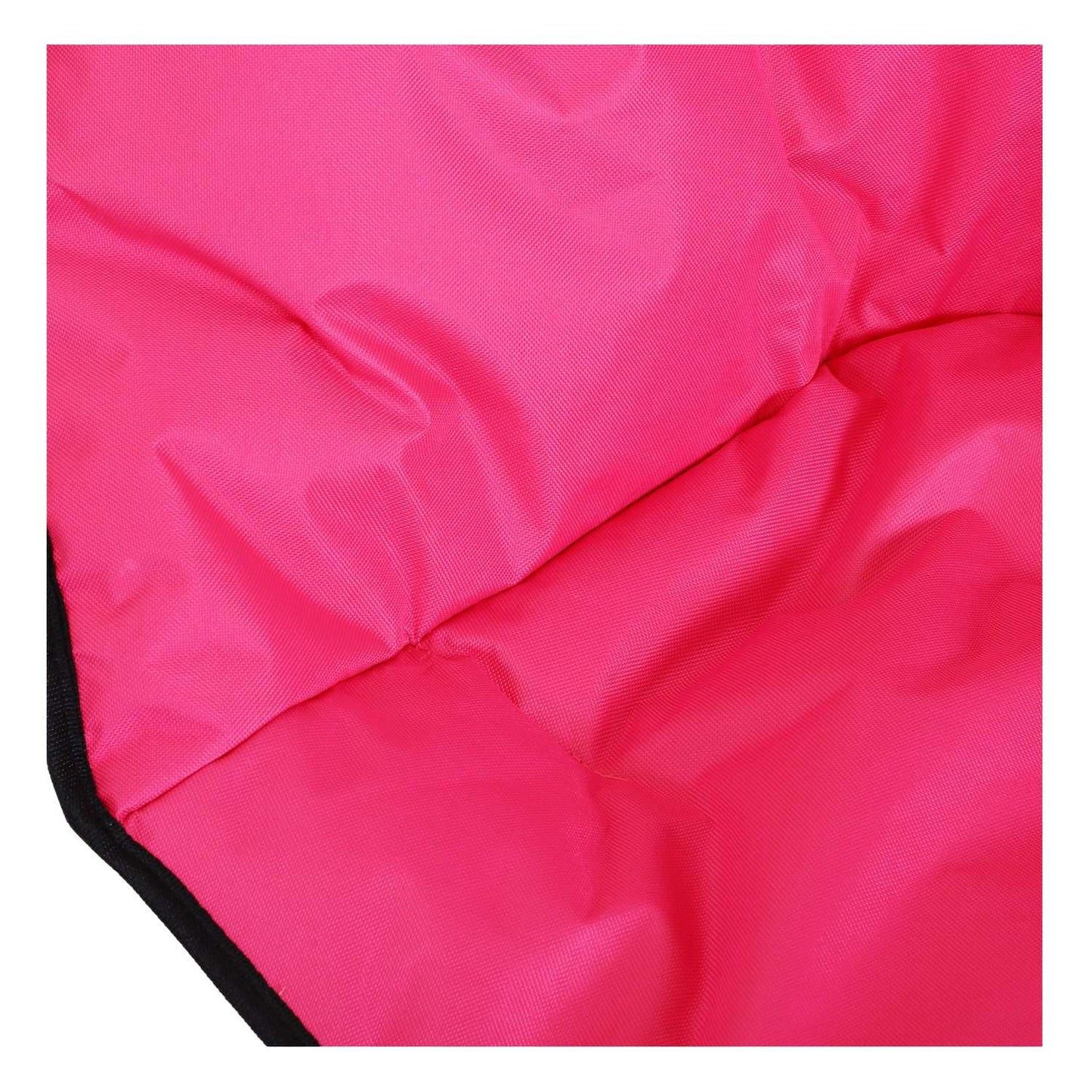 Folding camping chair, upholstered metal & Oxford, pink