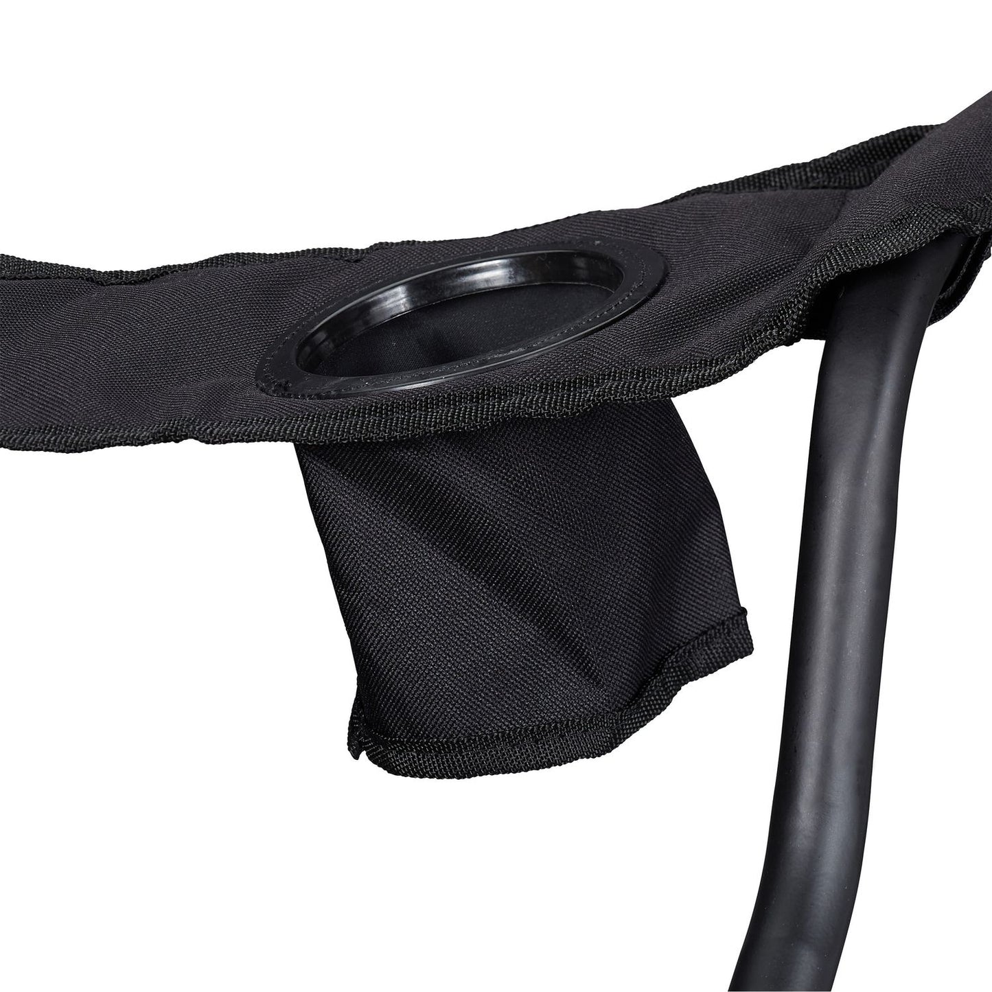 Folding camping chair with bottle holder