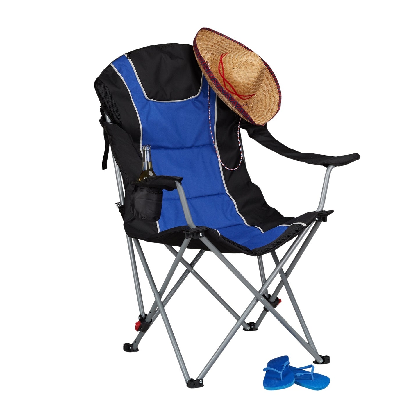 Folding camping chair with padding