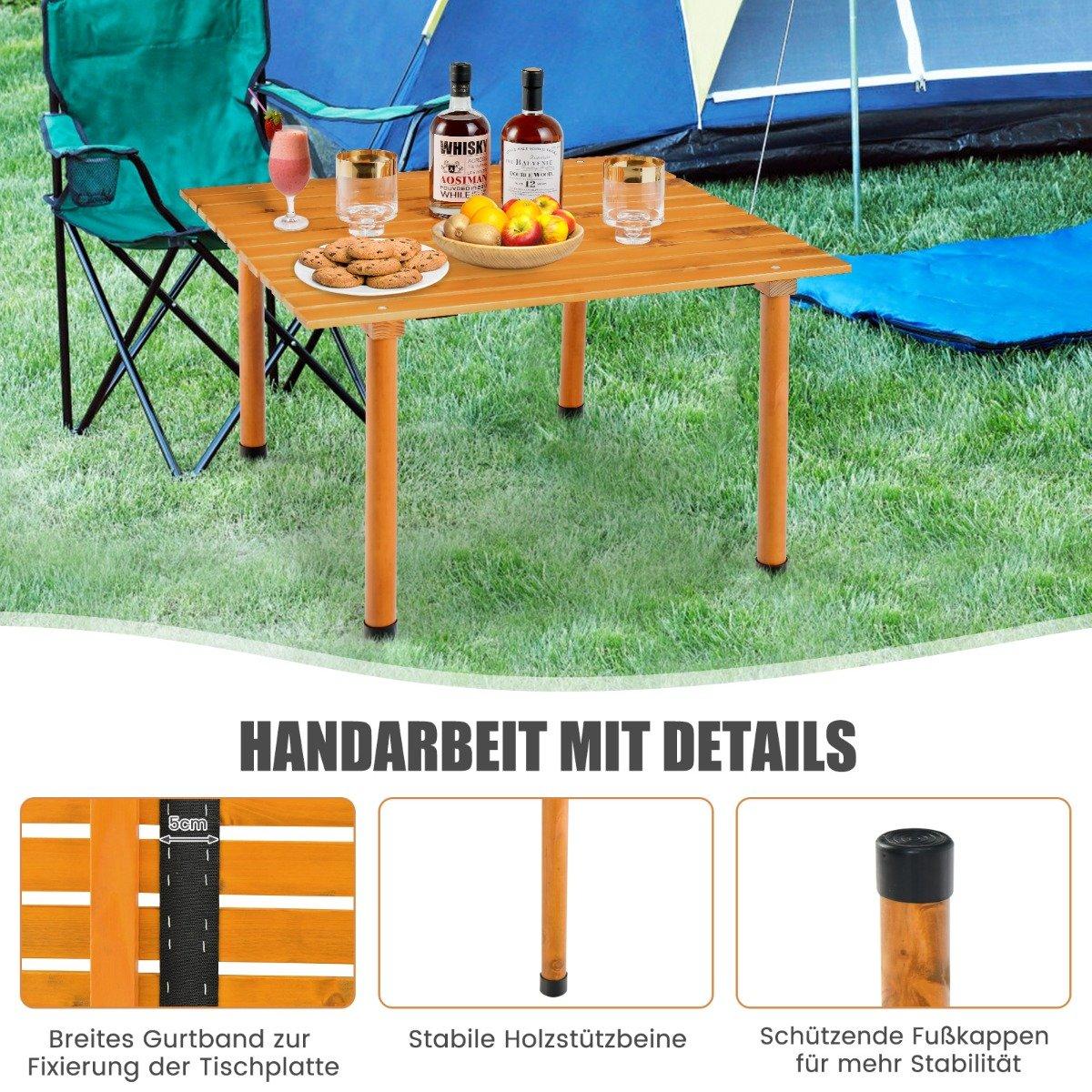 Folding camping table with carry bag for beach picnics & fishing trips nature
