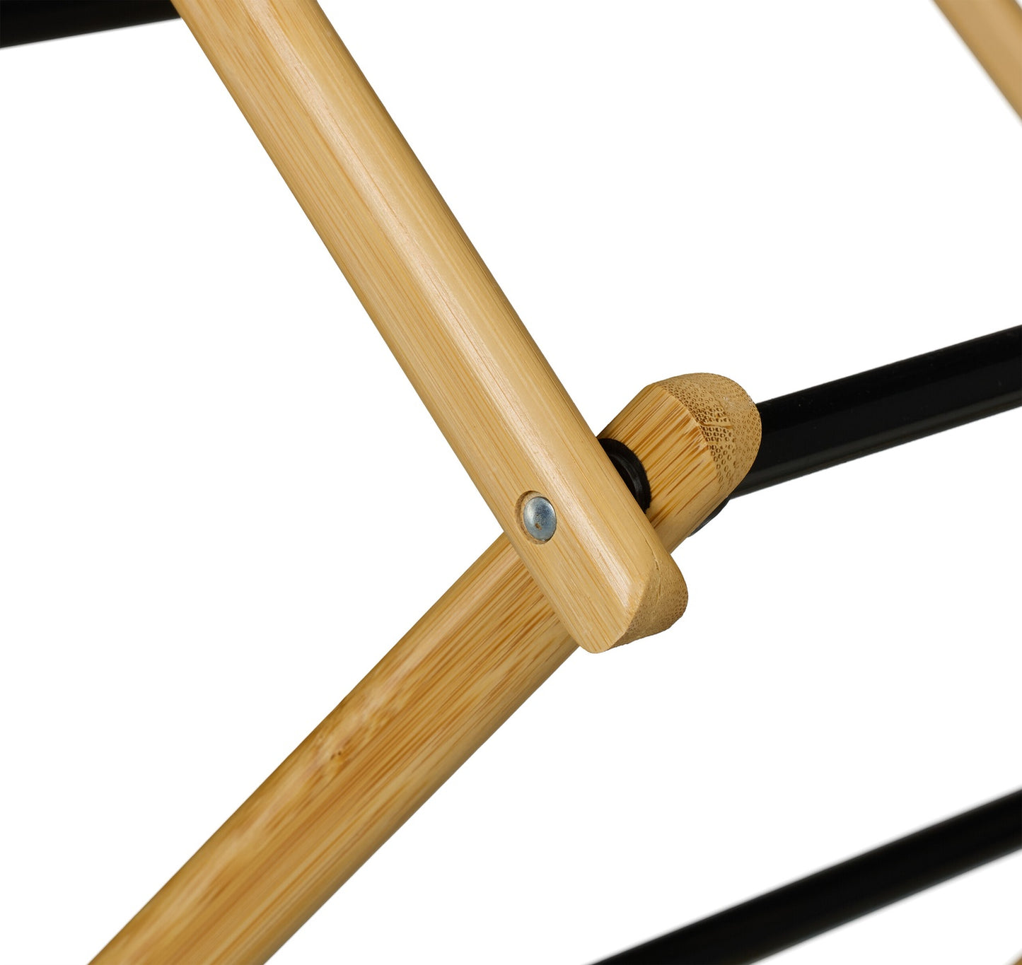 Folding clothes horse in bamboo & metal