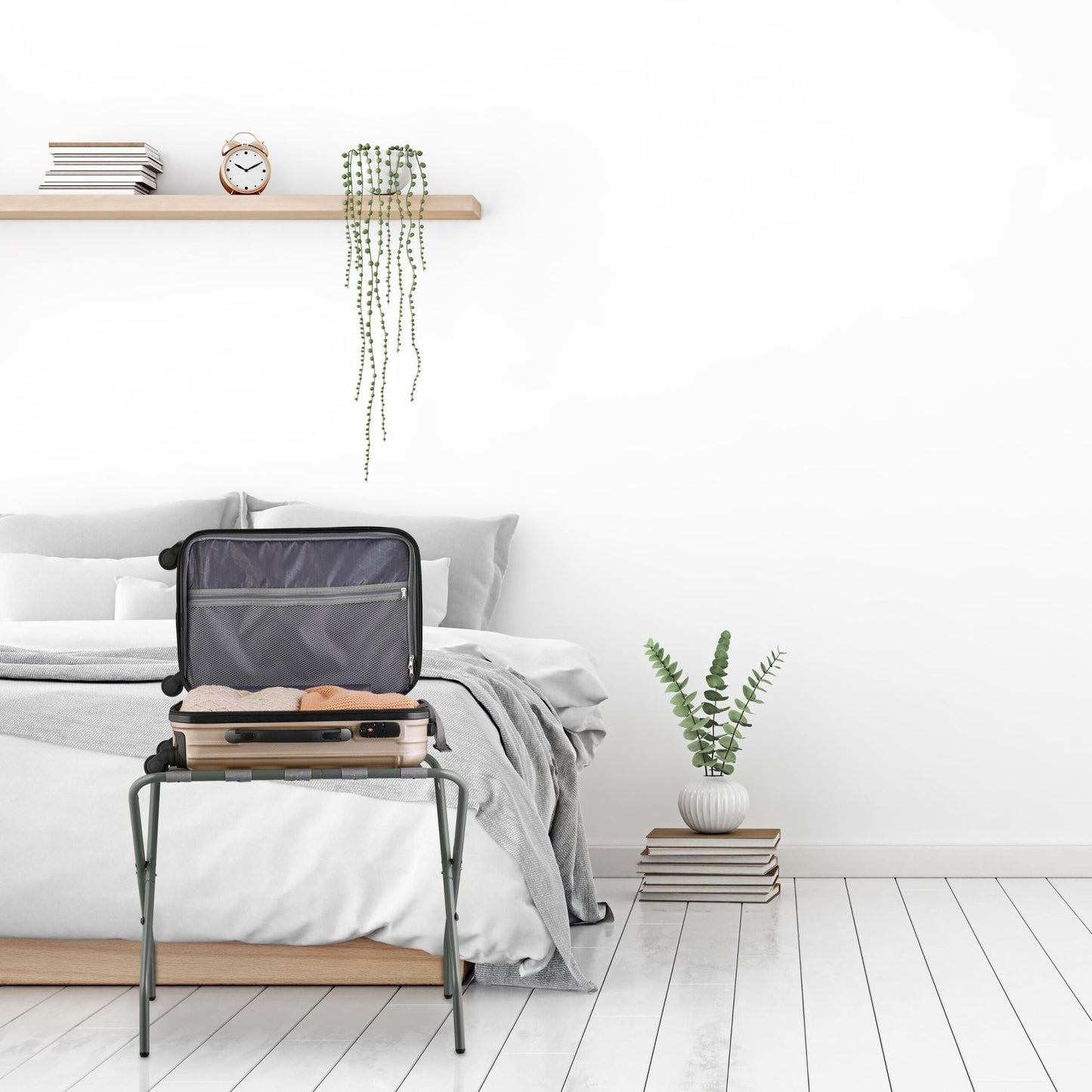 Folding coat stand in metal