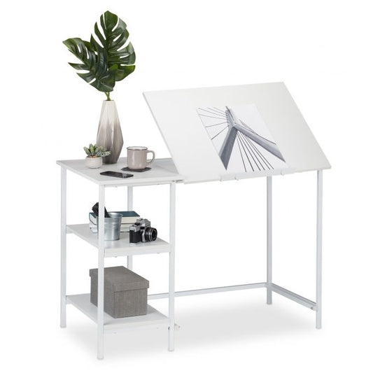 Folding desk with 3 shelves