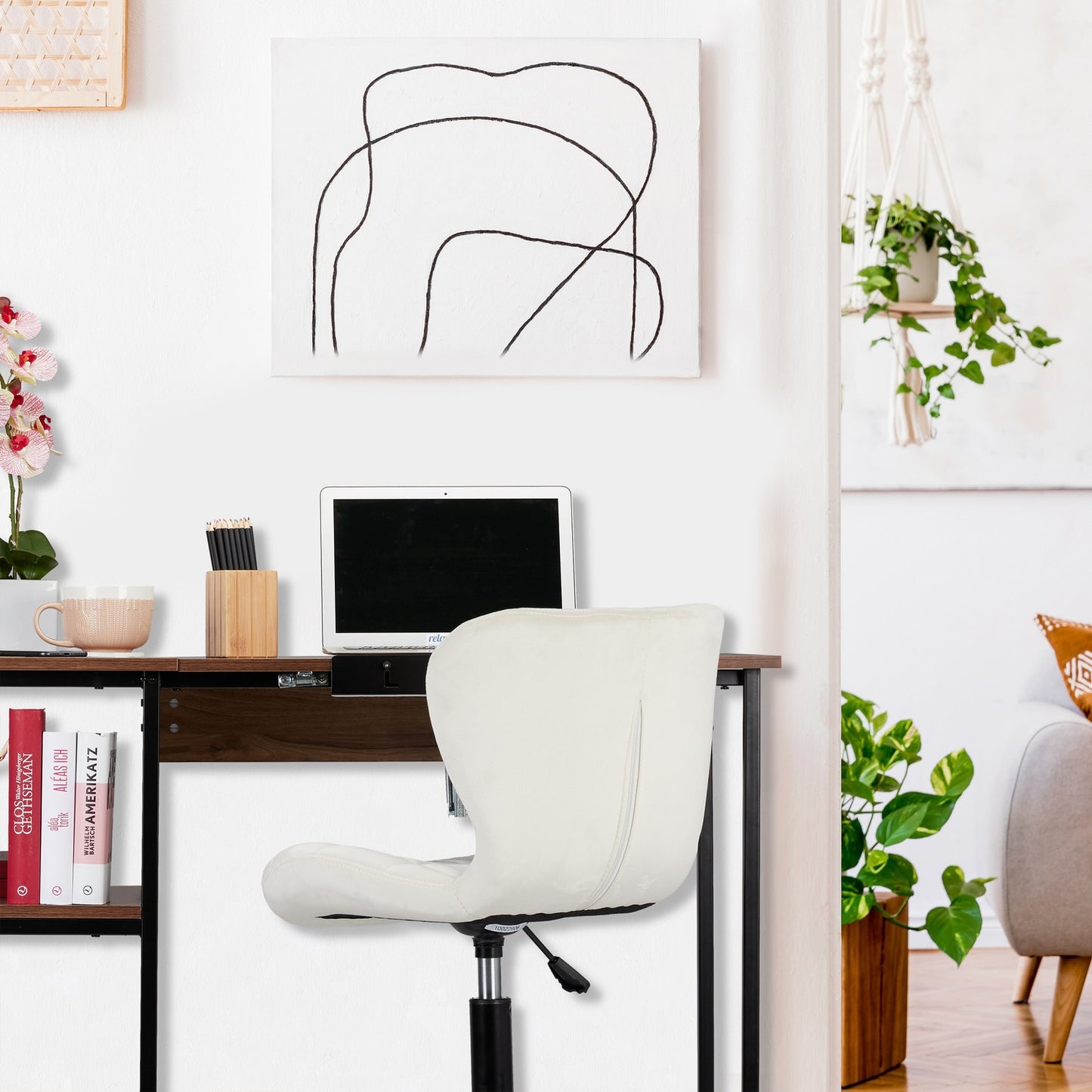 Folding desk with 3 shelves