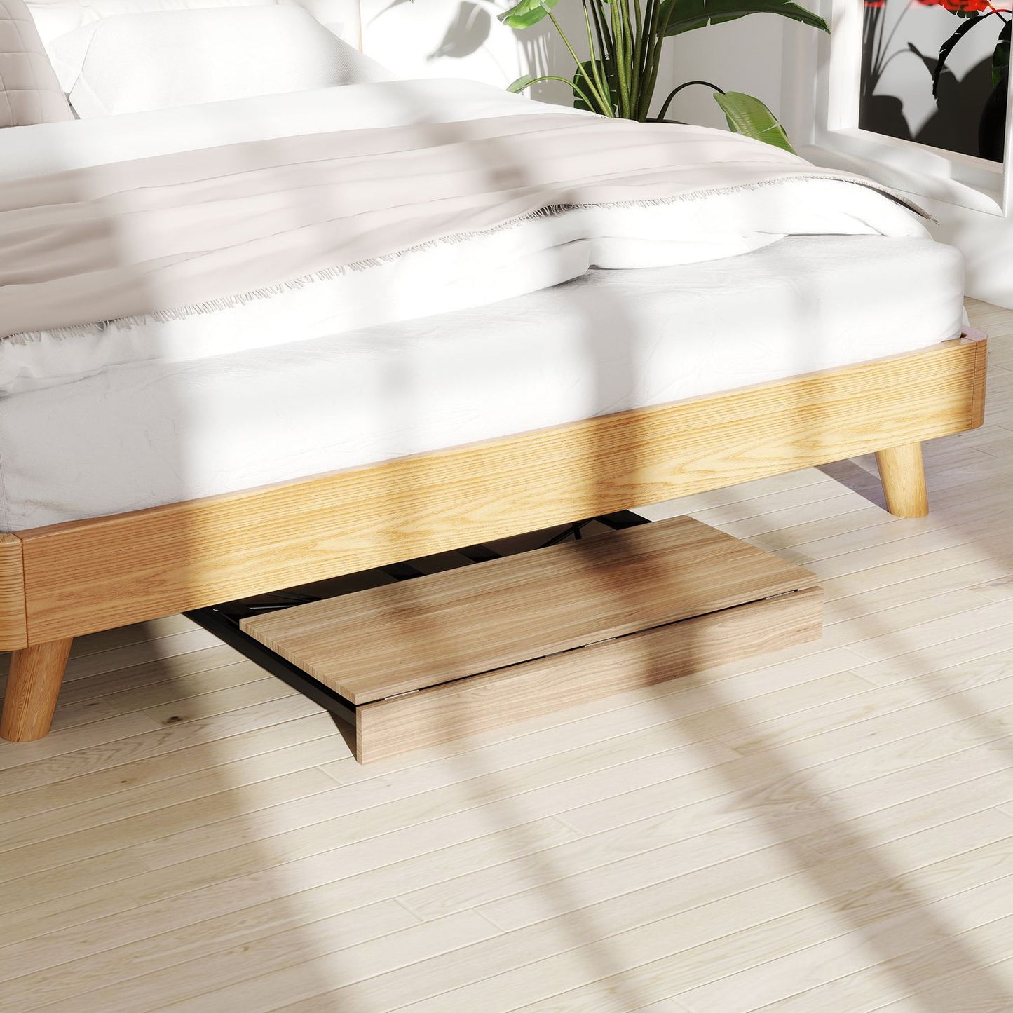 Folding Desk with Wheels, Space-Saving, Steel, MDF