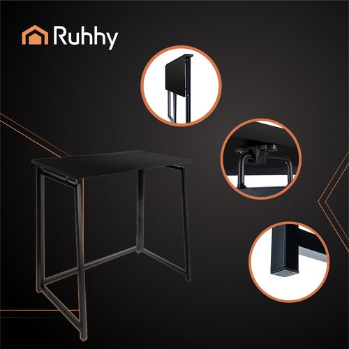 Folding desk wooden black 26117