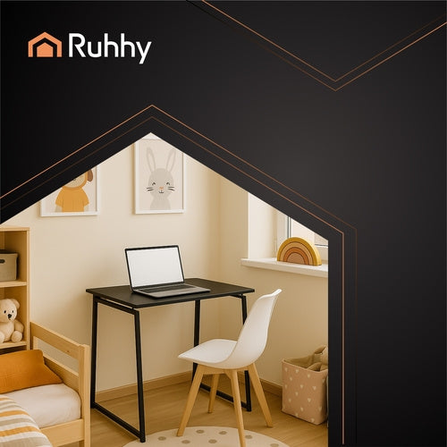 Folding desk wooden black 26117