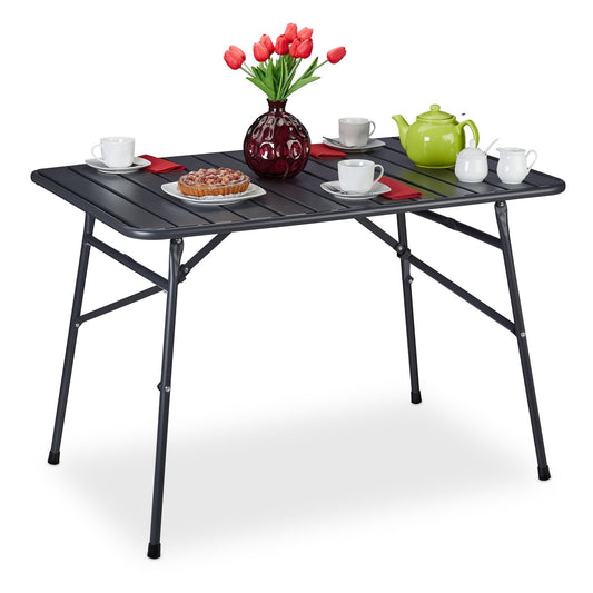 Folding dining table in steel, outside
