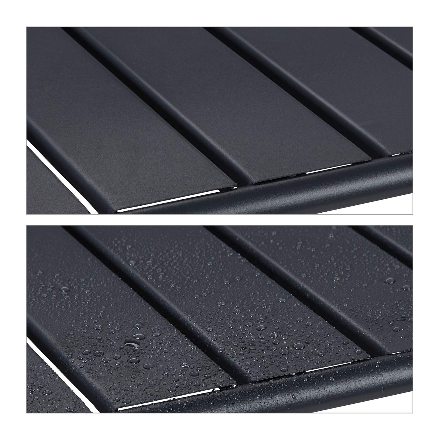 Folding dining table in steel, outside